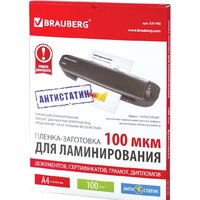 BRAUBERG глянцевая антистатик A4 100 мкм 100 шт 531793