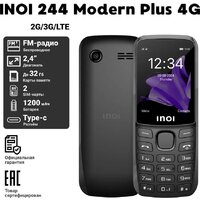 Кнопочный телефон Inoi 244 Modern Plus 4G (черный) - Превью изображения №2 — Интернет-магазин ПроЗаказ
