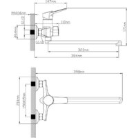 Смеситель Econoce D35-A 570 EC0577BL (черный) - Превью изображения №2 — Интернет-магазин ПроЗаказ