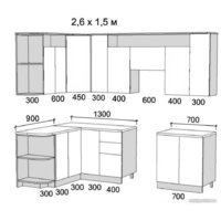 Готовая кухня Артём-Мебель Виола СН-114 без стекла ДСП 1.5x2.6 Левая (сосна арктическая) - Превью изображения №4 — Интернет-магазин ПроЗаказ
