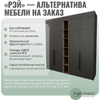 Шкаф распашной Рэйгрупп Рэй S262-В14-3-WKW В14-3 (дуб веллингтон/кобальт) - Превью изображения №2 — Интернет-магазин ПроЗаказ