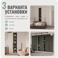 Шкаф распашной Рэйгрупп Рэй S262-В14-3-WKW В14-3 (дуб веллингтон/кобальт) - Превью изображения №7 — Интернет-магазин ПроЗаказ
