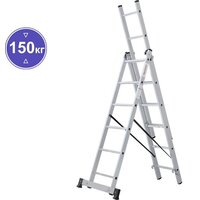 Новая высота NV 123 алюминиевая трёхсекционная 3x6 ступеней