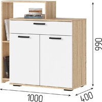 Тумба Стендмебель Санса КМ-01 1000 (белый/дуб сонома) - Превью изображения №6 — Интернет-магазин ПроЗаказ