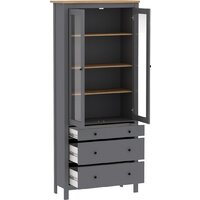 Шкаф-витрина Mio Tesoro Сага 90 2.08.07.130.15 (серый/ясень) - Превью изображения №3 — Интернет-магазин ПроЗаказ