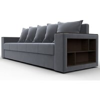 Диван Лига диванов Дубай Лайт 114370 (велюр серый) - Превью изображения №4 — Интернет-магазин ПроЗаказ