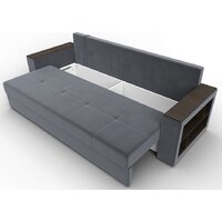 Диван Лига диванов Дубай Лайт 114370 (велюр серый) - Превью изображения №6 — Интернет-магазин ПроЗаказ