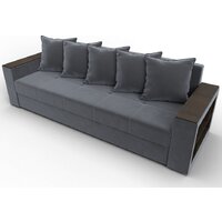 Диван Лига диванов Дубай Лайт 114370 (велюр серый) - Превью изображения №3 — Интернет-магазин ПроЗаказ