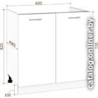 Шкаф напольный Кортекс-мебель Корнелия Лира НШ80м (белый) - Превью изображения №3 — Интернет-магазин ПроЗаказ