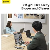 Док-станция Baseus Metal Gleam Series 12-in-1 Multifunctional Type-C Hub Docking Station WKWG020213 - Превью изображения №9 — Интернет-магазин ПроЗаказ