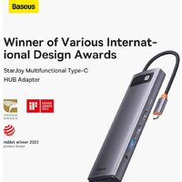 Док-станция Baseus Metal Gleam Series 12-in-1 Multifunctional Type-C Hub Docking Station WKWG020213 - Превью изображения №12 — Интернет-магазин ПроЗаказ