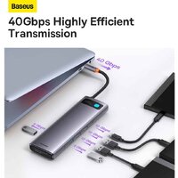 Док-станция Baseus Metal Gleam Series 12-in-1 Multifunctional Type-C Hub Docking Station WKWG020213 - Превью изображения №8 — Интернет-магазин ПроЗаказ