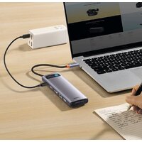 Док-станция Baseus Metal Gleam Series 12-in-1 Multifunctional Type-C Hub Docking Station WKWG020213 - Превью изображения №6 — Интернет-магазин ПроЗаказ