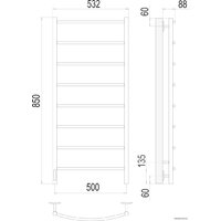 Полотенцесушитель TERMINUS Классик П8 500x850 бп электро (хром) - Превью изображения №2 — Интернет-магазин ПроЗаказ