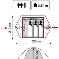 Кемпинговая палатка Tramp Lite Tourist 3 (зеленый) - Превью изображения №2 — Интернет-магазин ПроЗаказ