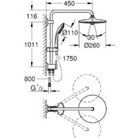 Душевая система  Grohe Euphoria System 260 27421002 - Превью изображения №2 — Интернет-магазин ПроЗаказ