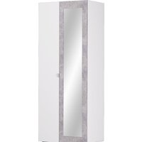 Аквилон Акцент №22 2ств с зеркалом (правый, белое сияние/цемент светлый)