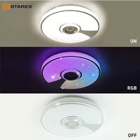 Припотолочная люстра Estares Song RGB 60W R-APP-380x70-WHITE/CHROME/SHINY-220-IP20 - Превью изображения №4 — Интернет-магазин ПроЗаказ
