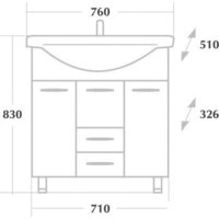  Onika Тумба под умывальник Моника 75.10 (белый) [107501] - Превью изображения №4 — Интернет-магазин ПроЗаказ