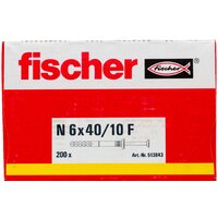Дюбель-гвоздь Fischer N 6 x 40/10 F 513843 (200 шт) - Превью изображения №4 — Интернет-магазин ПроЗаказ