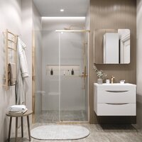 Душевая дверь Grossman Pragma 100x195 100.K33.03.100.32.00 (золото сатин/стекло прозрачное) - Превью изображения №4 — Интернет-магазин ПроЗаказ