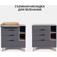Детский комод Rant Lago Pro 800/4 (moon grey) - Превью изображения №13 — Интернет-магазин ПроЗаказ