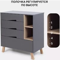 Детский комод Rant Lago Pro 800/4 (moon grey) - Превью изображения №9 — Интернет-магазин ПроЗаказ