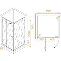 Душевой уголок RGW SV-030Gg 353203000-210 (серый/матовое стекло) - Превью изображения №2 — Интернет-магазин ПроЗаказ