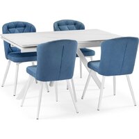 Кухонный стол Notta Вилли 140/200x80 (белый мрамор/белый) - Превью изображения №11 — Интернет-магазин ПроЗаказ