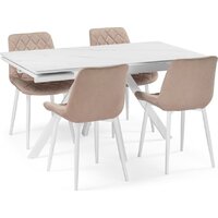 Кухонный стол Notta Вилли 140/200x80 (белый мрамор/белый) - Превью изображения №10 — Интернет-магазин ПроЗаказ