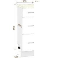 Шкаф напольный Кортекс-мебель Корнелия Лира НШ30р3ш (дуб сонома/королевский опал) - Превью изображения №5 — Интернет-магазин ПроЗаказ