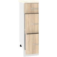 Шкаф напольный Кортекс-мебель Корнелия Лира НШ30р3ш (дуб сонома/королевский опал) - Превью изображения №4 — Интернет-магазин ПроЗаказ