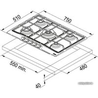 Варочная панель Franke FHTL 755 4G TC OA C - Превью изображения №2 — Интернет-магазин ПроЗаказ
