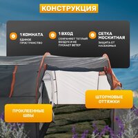 Кемпинговая палатка Sundays ZC-TT015 (темно-серый/оранжевый) - Превью изображения №3 — Интернет-магазин ПроЗаказ