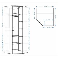 Шкаф-гармошка Евва Лайн ЛН-1U.930х930(2Z) Угловой (гикори кингстон) - Превью изображения №7 — Интернет-магазин ПроЗаказ