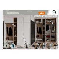 Шкаф распашной Рэйгрупп Рэй S257-В16-3-EBЕ В16-3 (дуб элисон/белый премиум) - Превью изображения №3 — Интернет-магазин ПроЗаказ