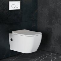Унитаз подвесной Roxen Cube Bidet One Rimless 6 в 1 StounFix Dual Fresh 506235 (кнопка: белый глянец) - Превью изображения №11 — Интернет-магазин ПроЗаказ