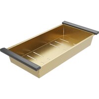 Кухонная мойка Roxen Snake 560220-60-GS PVD Gold золотая/текстурная (с коландером и дозатором) - Превью изображения №6 — Интернет-магазин ПроЗаказ