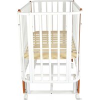 Классическая детская кроватка СКВ-Компани 394001-6 (белый/бук) - Превью изображения №2 — Интернет-магазин ПроЗаказ