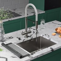 Кухонная мойка Roxen Uno 560210-54-GR сатин/текстурная (с ролл-матом и дозатором) - Превью изображения №3 — Интернет-магазин ПроЗаказ