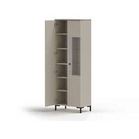 Шкаф-витрина Black Red White Domenica REG1D1W с подсветкой (глиняный серый/дуб сильвержек ореховый) - Превью изображения №3 — Интернет-магазин ПроЗаказ