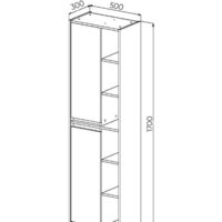  Viant Шкаф-пенал Люксембург VLUX500D-PENP (дерево) - Превью изображения №6 — Интернет-магазин ПроЗаказ