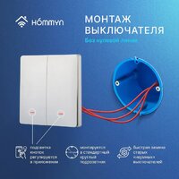 Выключатель Hommyn zigbee 2 клавиши SWZBNN02W (без нейтрали) - Превью изображения №10 — Интернет-магазин ПроЗаказ