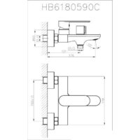 Смеситель Haiba HB60590 (хром) - Превью изображения №2 — Интернет-магазин ПроЗаказ