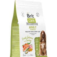 Brit Dog Adult Medium Healthy Skin&Shiny Coat с лососем и индейкой 12 кг