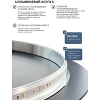Зеркало с подсветкой  EMZE 45x77 LED.UV.NF.45.77.AUR.SW.4K (золото с УФ-окантовкой и подсветкой) - Превью изображения №8 — Интернет-магазин ПроЗаказ
