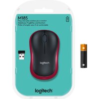 Мышь Logitech M185 (черный/красный) - Превью изображения №7 — Интернет-магазин ПроЗаказ