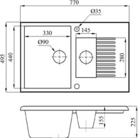 Кухонная мойка БелЭворс Forma L (черный, без сифона) - Превью изображения №2 — Интернет-магазин ПроЗаказ