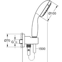 Душевой гарнитур  Grohe New Tempesta 100 26406001 - Превью изображения №4 — Интернет-магазин ПроЗаказ