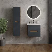  Onika Шкаф-полупенал для ванной Айленд 30 403087 (графит/дуб крафт золотой) - Превью изображения №8 — Интернет-магазин ПроЗаказ